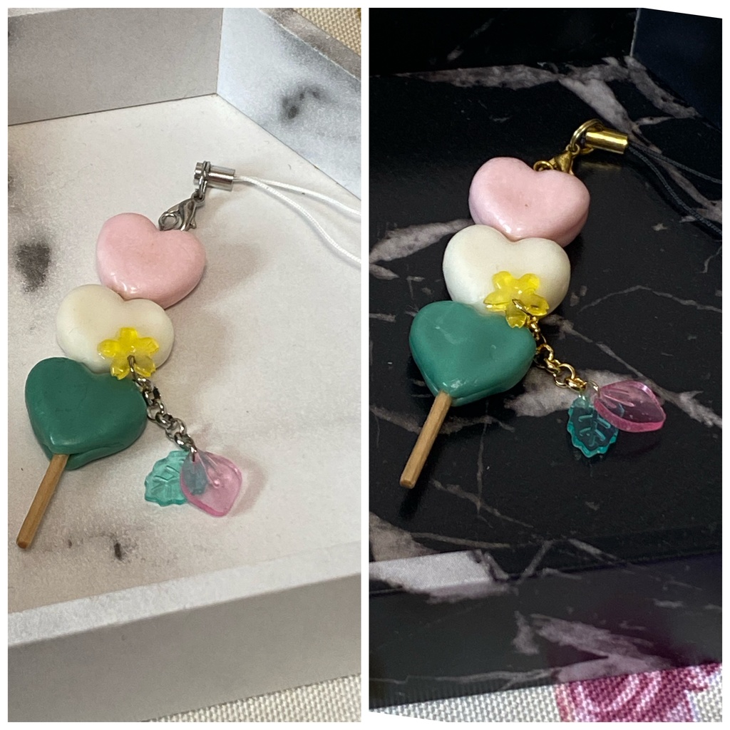 ハート三色団子 アンブレラマーカー ストラップ 黄色