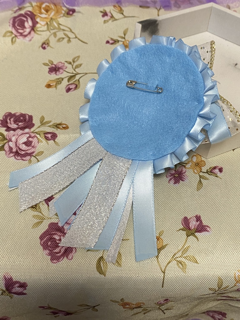 エンジェルハート ロゼット 缶バッジ 水色