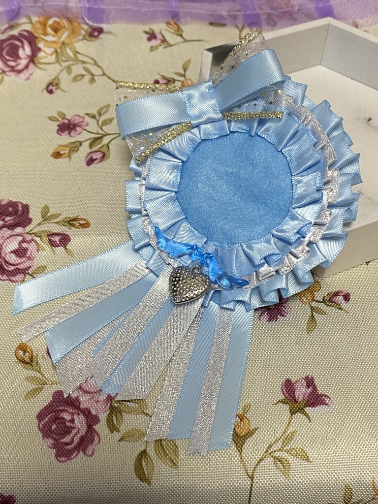 エンジェルハート ロゼット 缶バッジ 水色