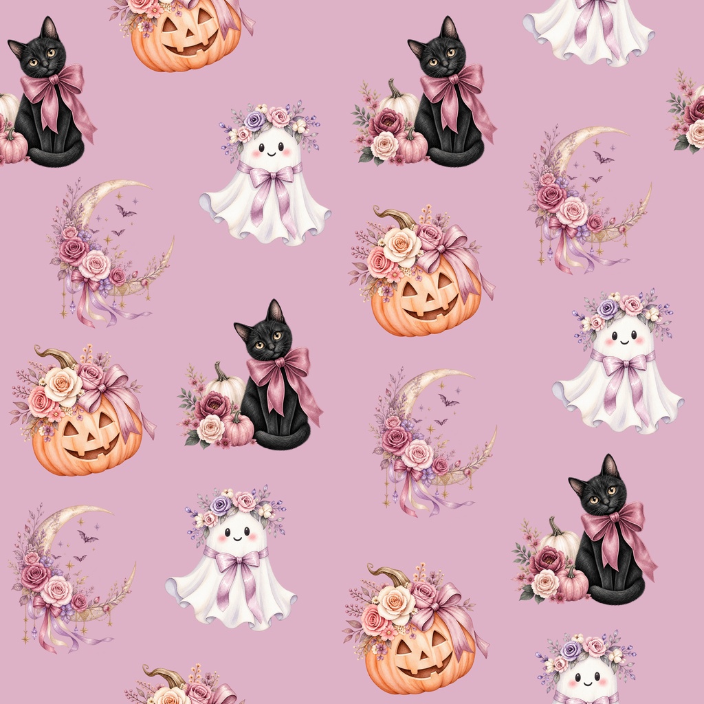 ハロウィン デジタルペーパー｜ガーリー くすみカラー 3枚セット
