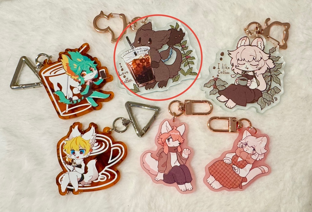 アクリルキーホルダー「鳥と珈琲」