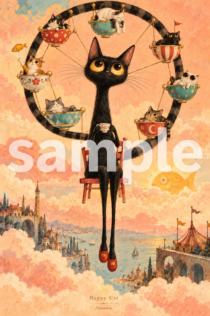 Nonomeアート　Happy CAT アート作品画像