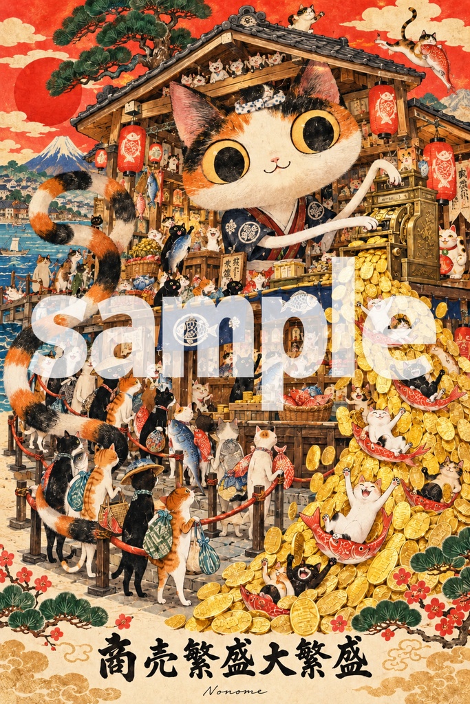 Nonomeアート　商売繁盛大繁盛　アート作品画像
