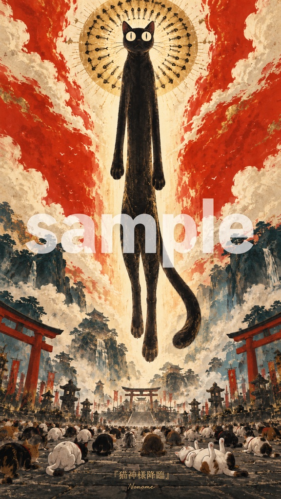 Nonomeアート　猫神様降臨　アート作品画像