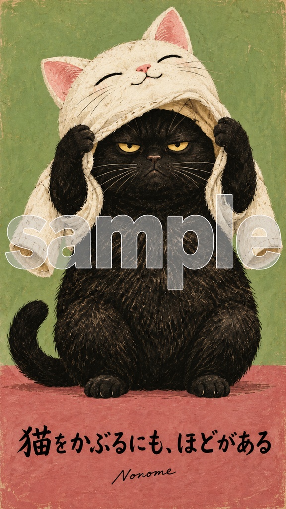 Nonomeアート　猫をかぶるにも、ほどがある　アート作品画像