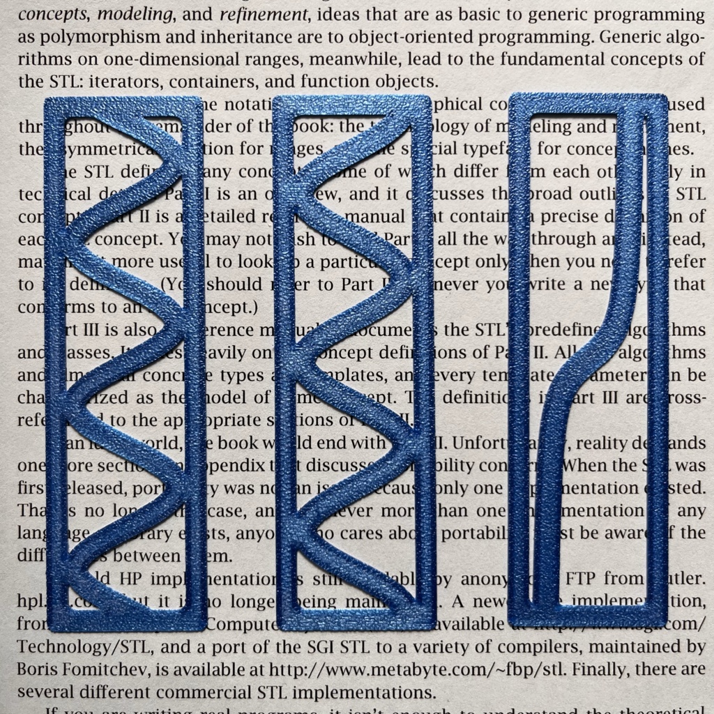 曲線しおり詰め合わせ4枚 ①サイン・コサイン・タンジェント+お楽しみ