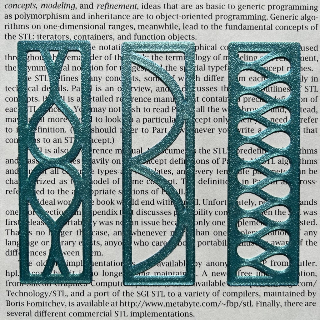 曲線しおり詰め合わせ4枚 ④金魚・眼鏡橋・水滴+お楽しみ