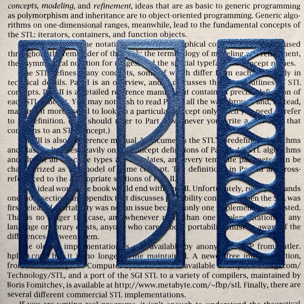 曲線しおり詰め合わせ4枚 ④金魚・眼鏡橋・水滴+お楽しみ