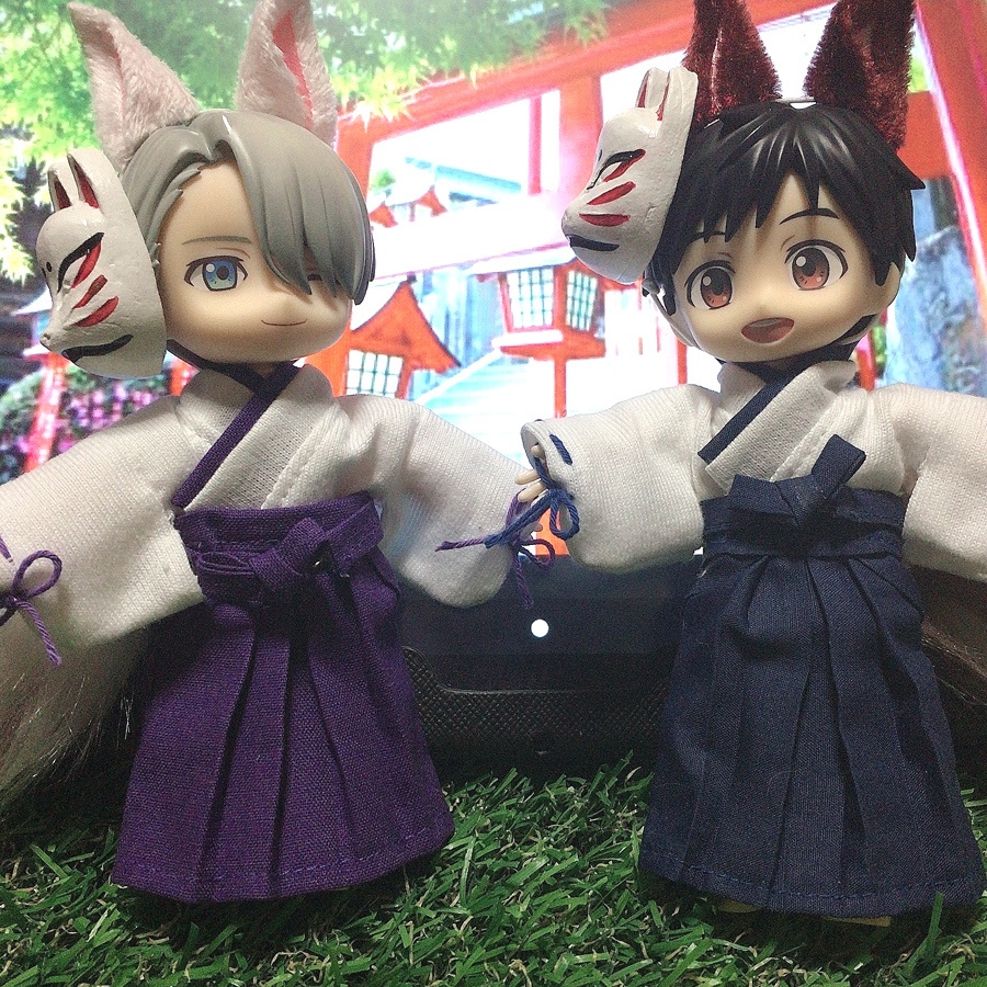 【オビツ11、ねんどろいどどーる用】お狐稲荷セット(9色展開)