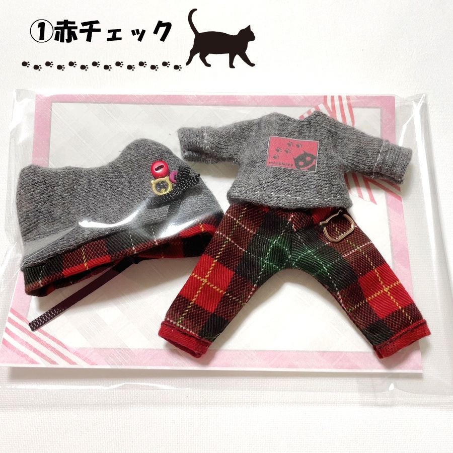 【オビツ11、ねんどろいどどーる用】猫耳帽子のおでかけ3点セット