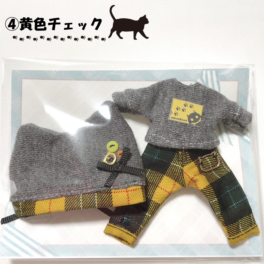 【オビツ11、ねんどろいどどーる用】猫耳帽子のおでかけ3点セット