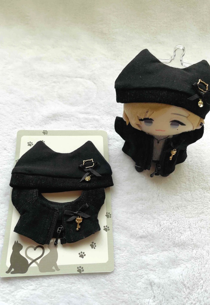 【ぱぺ・10cm海星体向け】ねこの帽子＆ジャケットセット