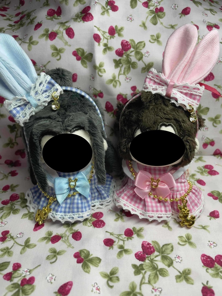 【5㎝ぬい・全長8cm前後ぬい向け】セーラー襟のワンピース(ブルー/ピンク)