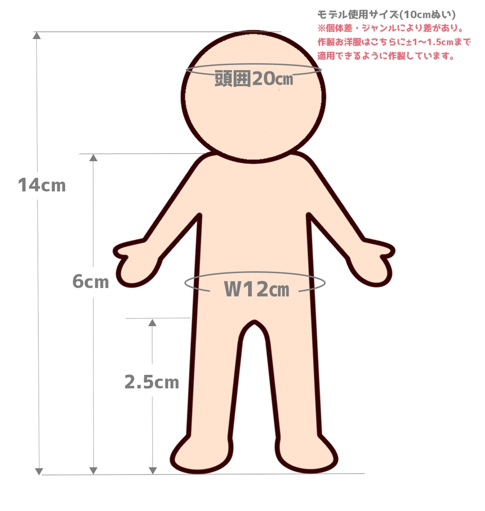 【10cmぬい・15cm前後ぬい】うさぎ耳帽子とサロペットセット(ピンク・ブルー)