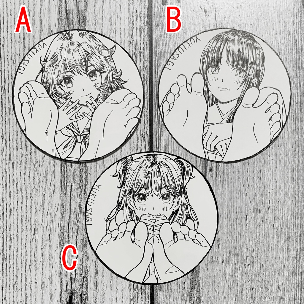 【直筆原画】足裏少女コースター