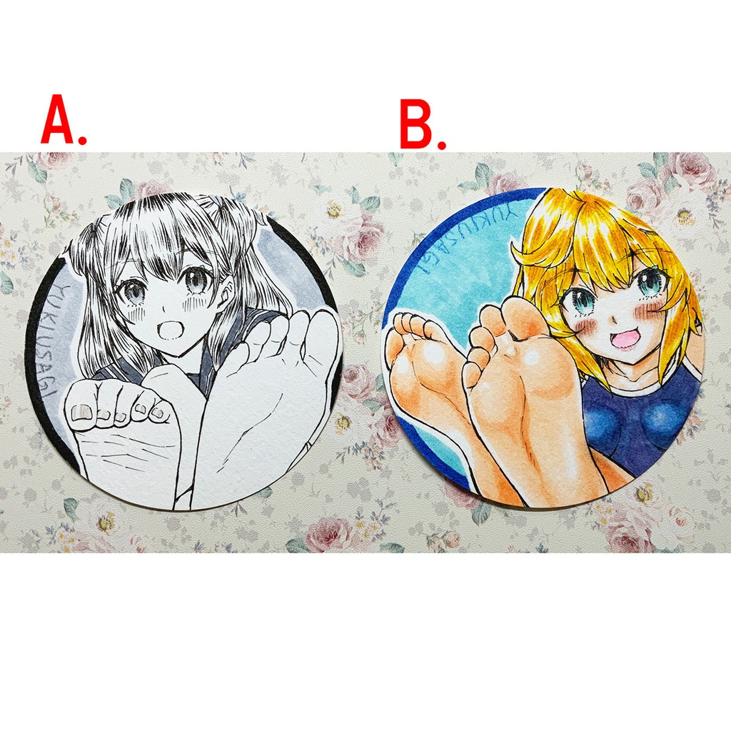 【直筆原画】足裏少女コースター