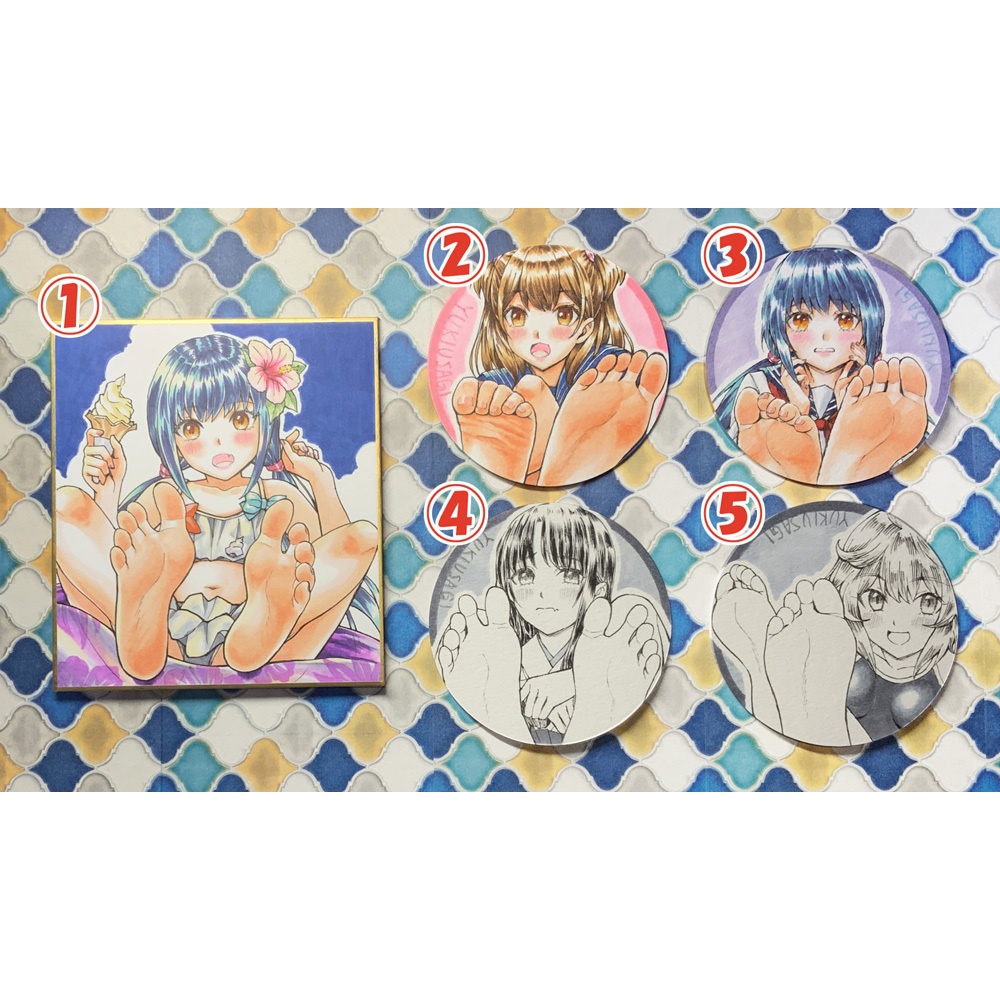 【夏コミ(C108)先行販売】足裏少女コースター(直筆原画)・第1弾