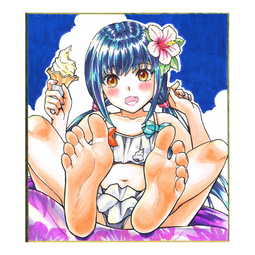 【夏コミ(C108)先行販売】足裏少女コースター(直筆原画)・第1弾