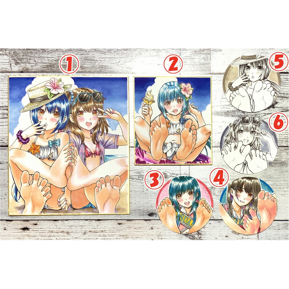 【夏コミ(C108)先行販売】足裏少女コースター(直筆原画)・第2弾
