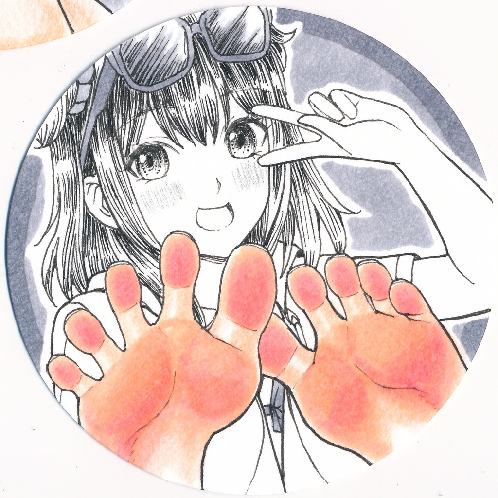【再制作】足裏少女コースター(直筆原画)