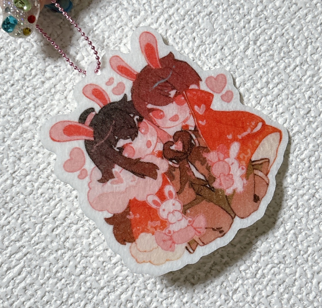 ロウェシャオのふわふわフェルトキーホルダー