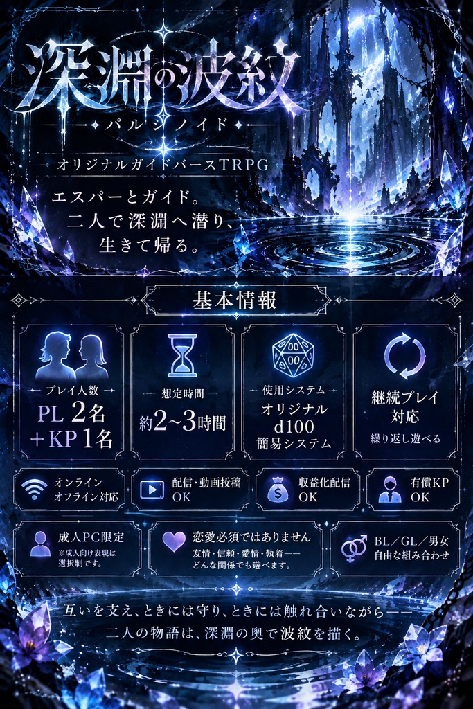 【TRPG】深淵の波紋(パルシノイド)|オリジナルガイドバースTRPG
