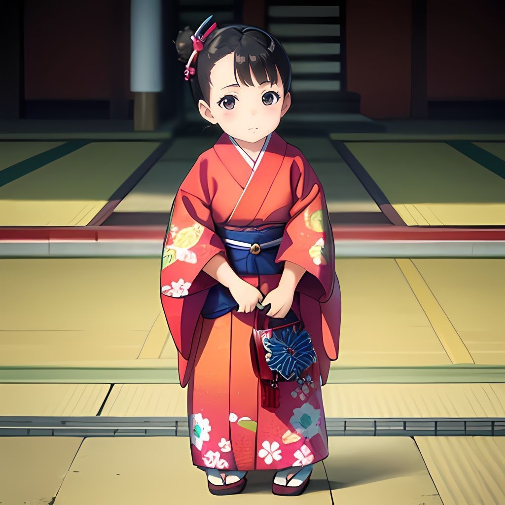 【無料】五歳くらいの美少女着物姿７枚、**「著作権フリー」「商用利用可」**