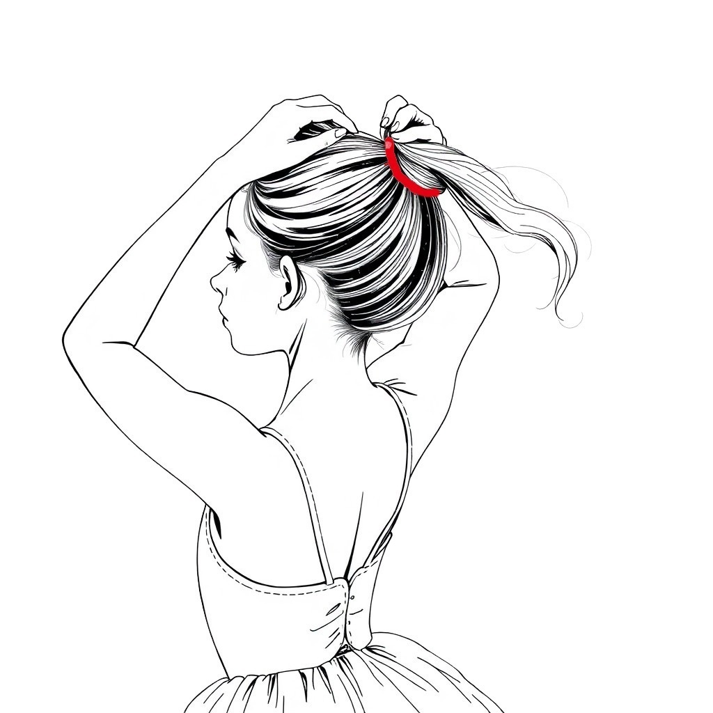 【無料】バレエを踊る少女の線画３枚**「著作権フリー」「商用利用可」**