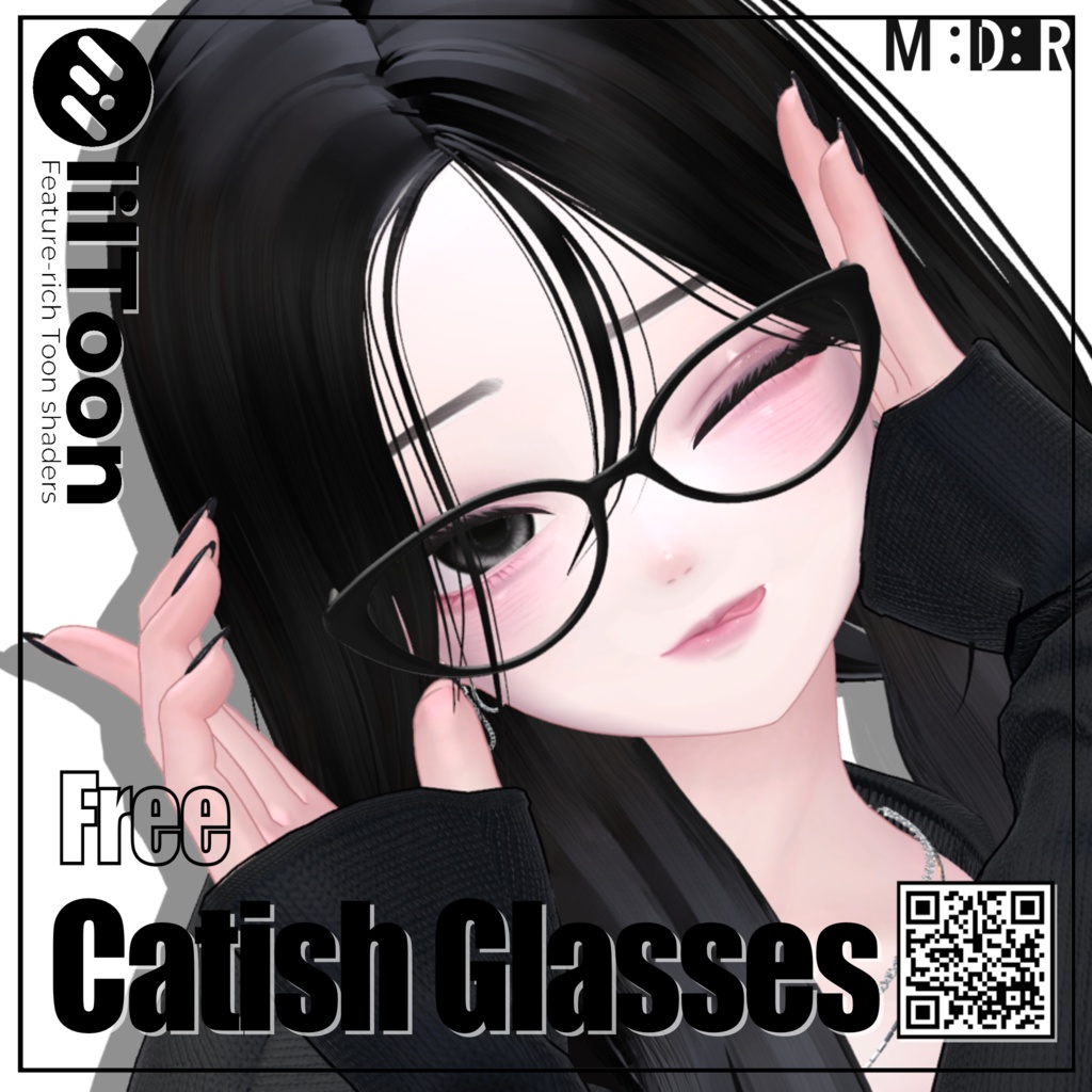 【無料/Free】 猫目メガネ Catish Glasses