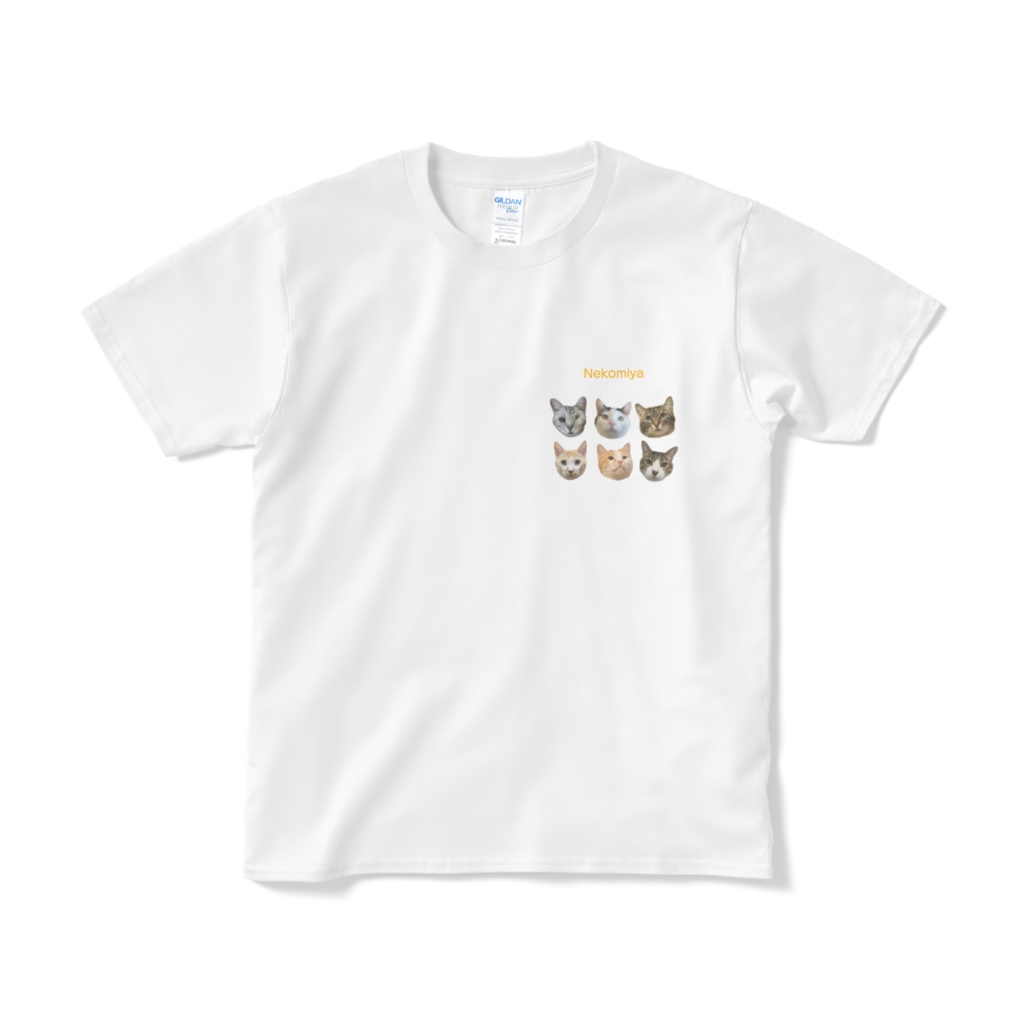 男子のシンプルTシャツ（チビ、テキーラ、アイ、かんた、そら、ポン太）/白