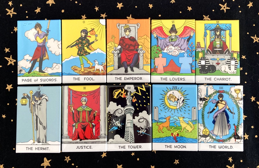 タロット図柄長方形缶バッヂ【在庫のみ】