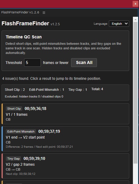 Flash Frame Finder