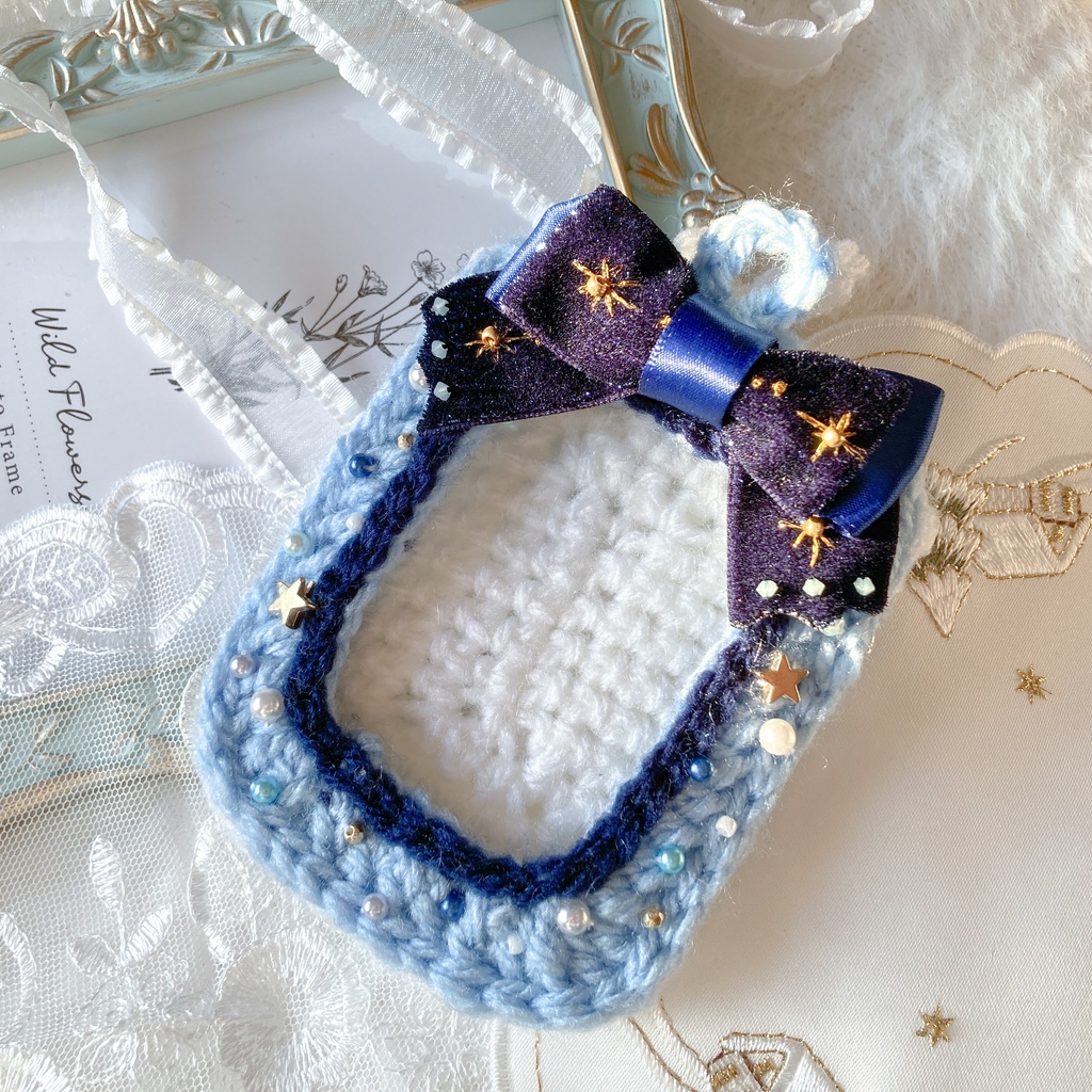 デコ トレカケース 硬質ケース 毛糸 リボン B8 サイズ