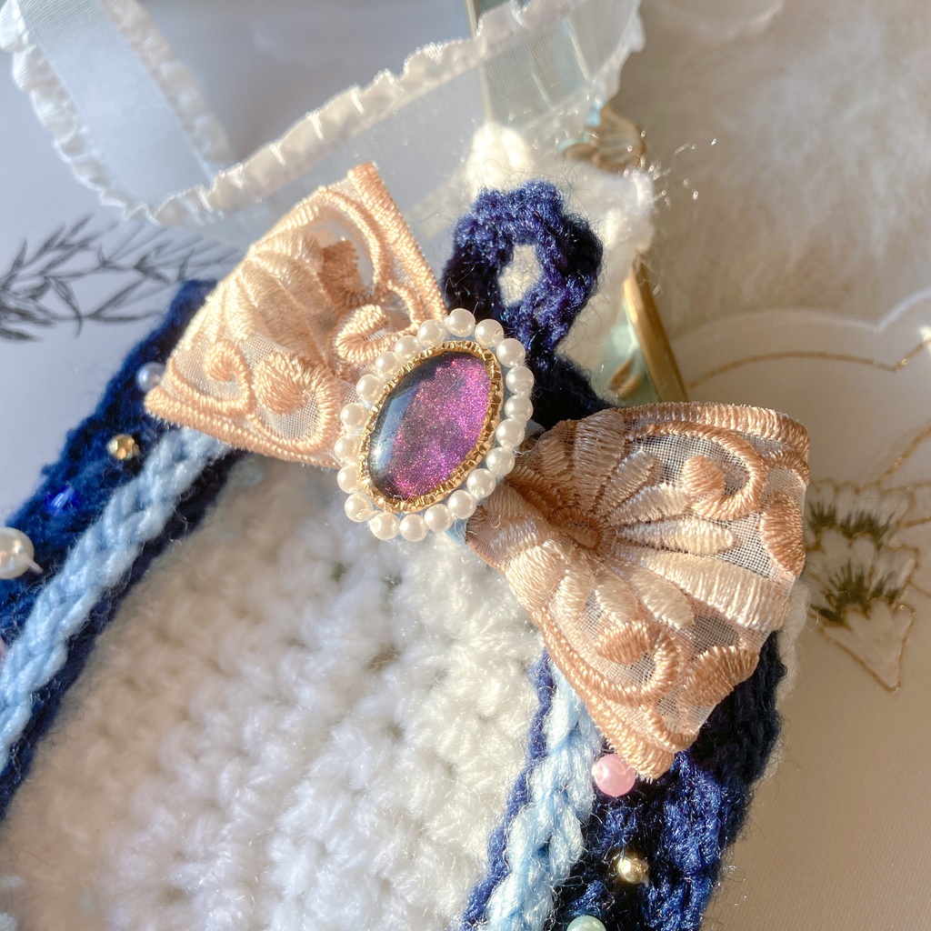 デコ トレカケース 硬質ケース 毛糸 リボン B8 サイズ