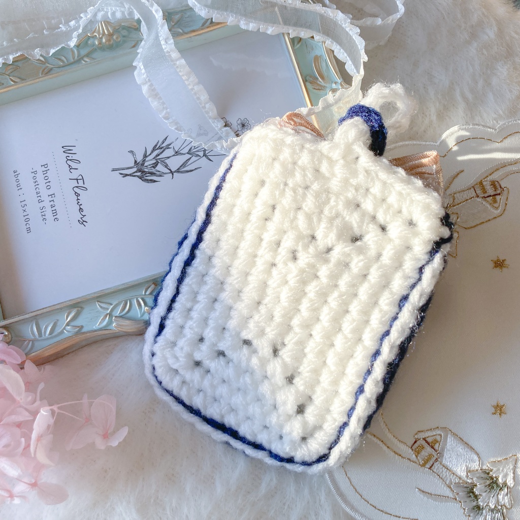 デコ トレカケース 硬質ケース 毛糸 リボン B8 サイズ