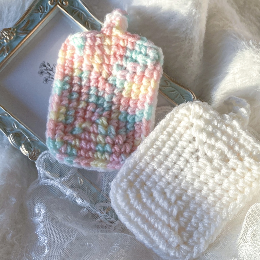 もこもこ毛糸のトレカケース キラキラ わたあめ