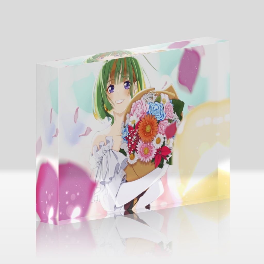 記念　白ワンピりさ子　アクリルブロック(透明)