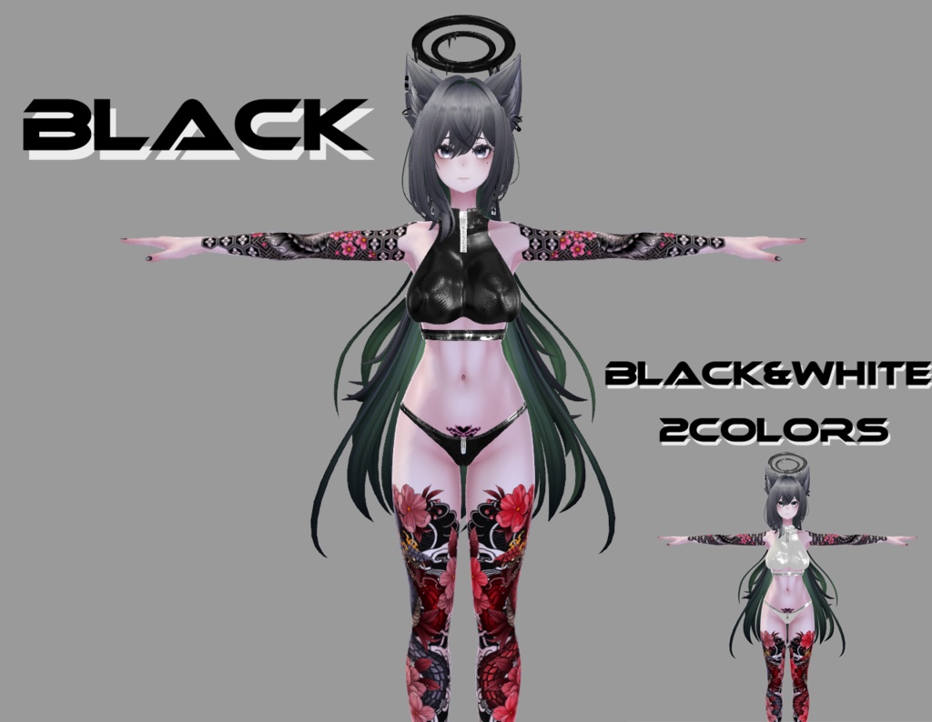 【ラシューシャ用】BLACK&WHITE 水着