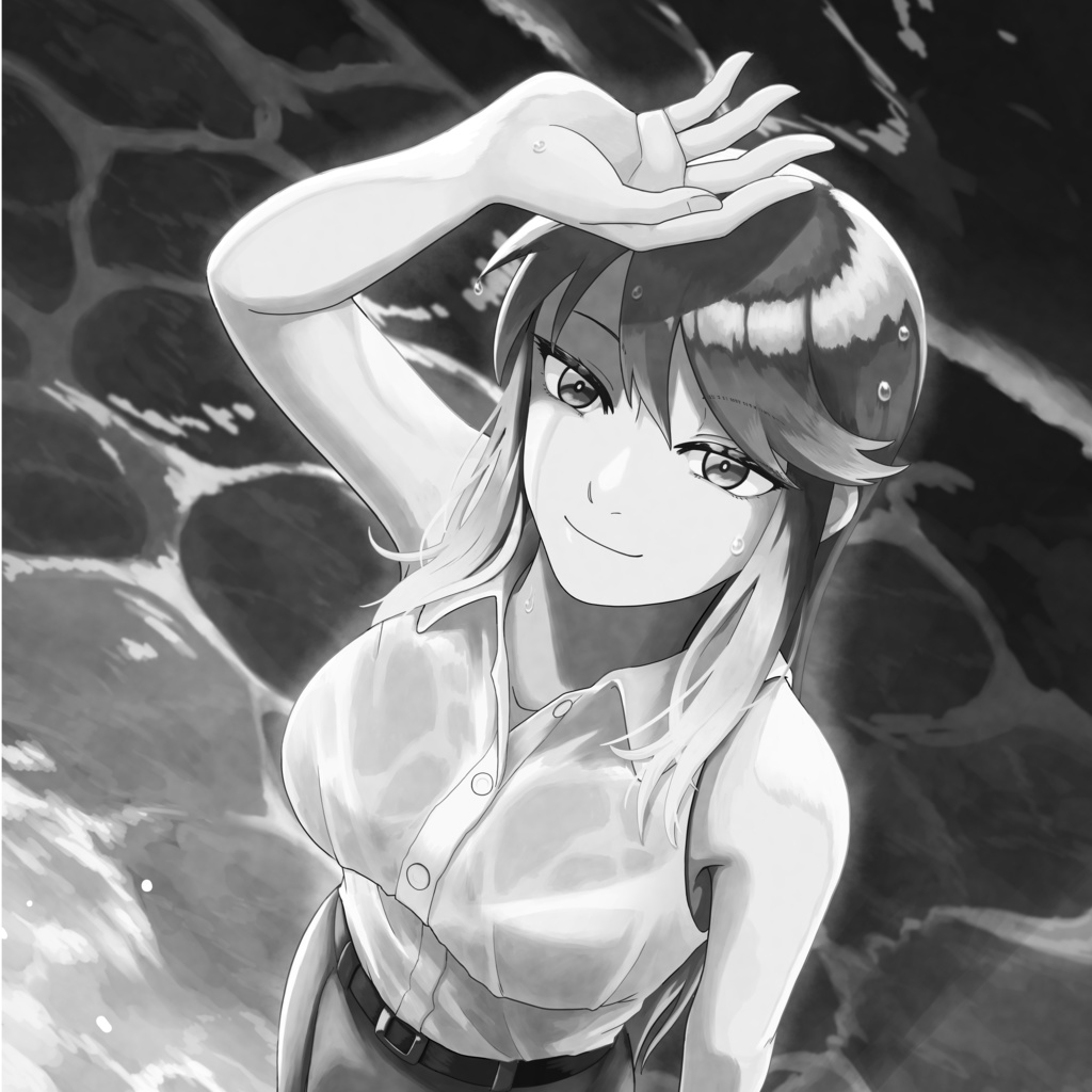 月夜のヒミカ モノクロTシャツ