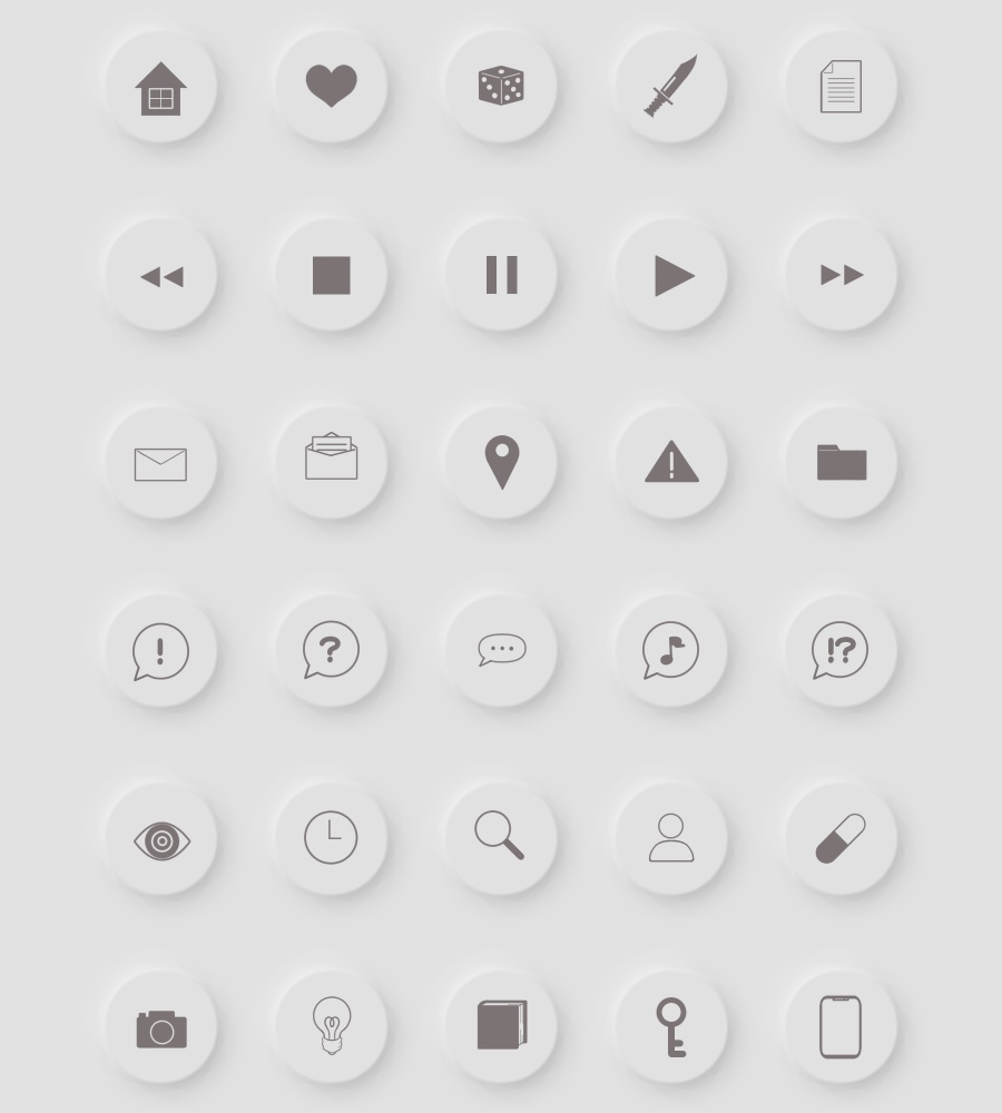 【ほぼココフォリア用】シンプルボタンアイコン素材