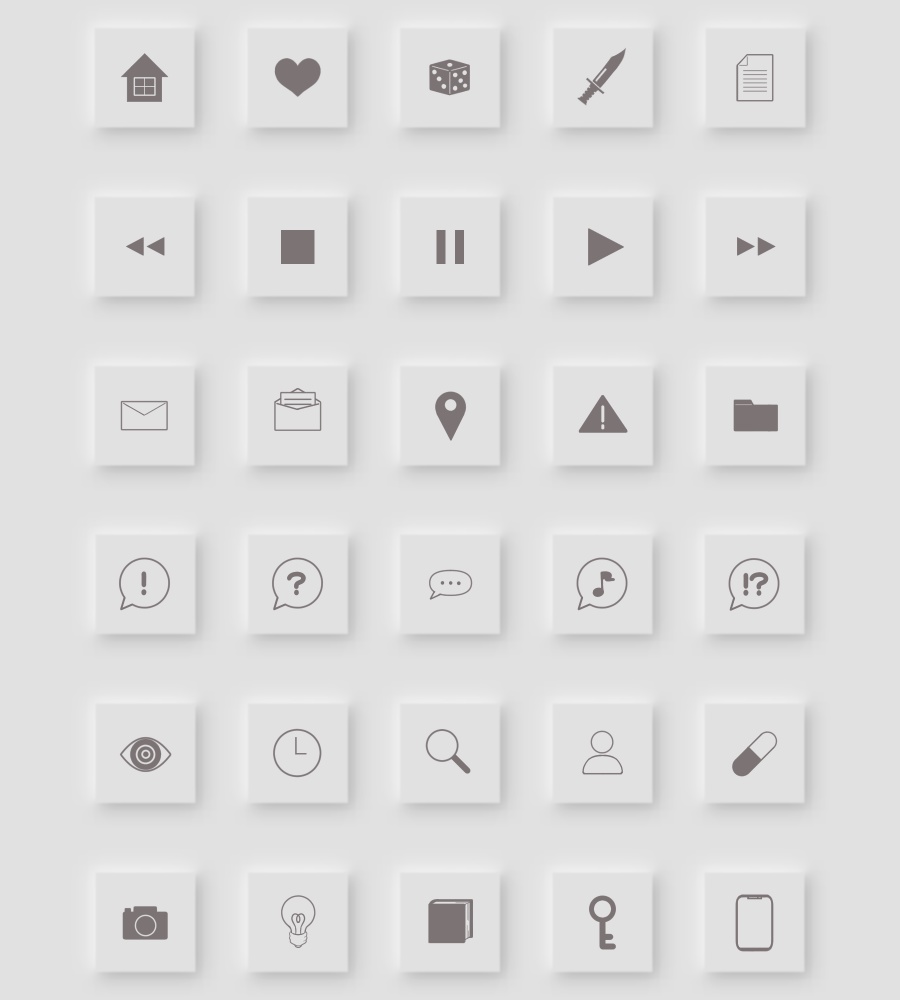 【ほぼココフォリア用】シンプルボタンアイコン素材