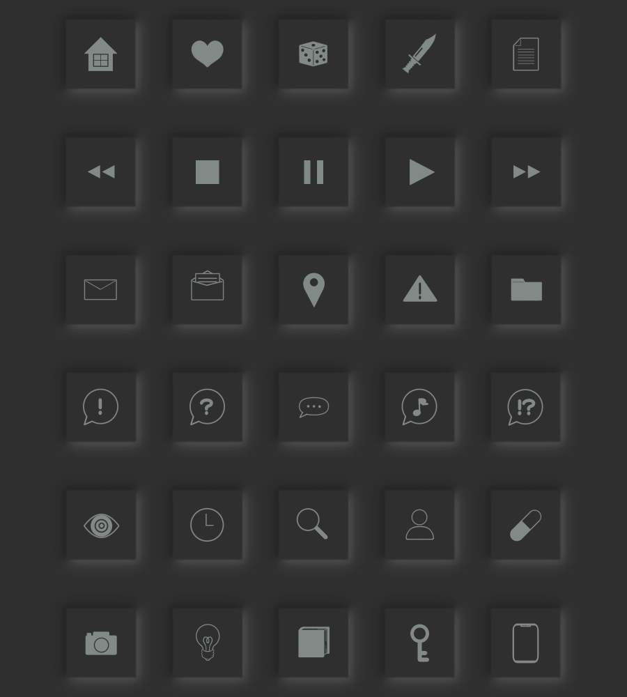 【ほぼココフォリア用】シンプルボタンアイコン素材