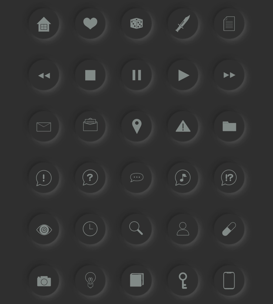 【ほぼココフォリア用】シンプルボタンアイコン素材