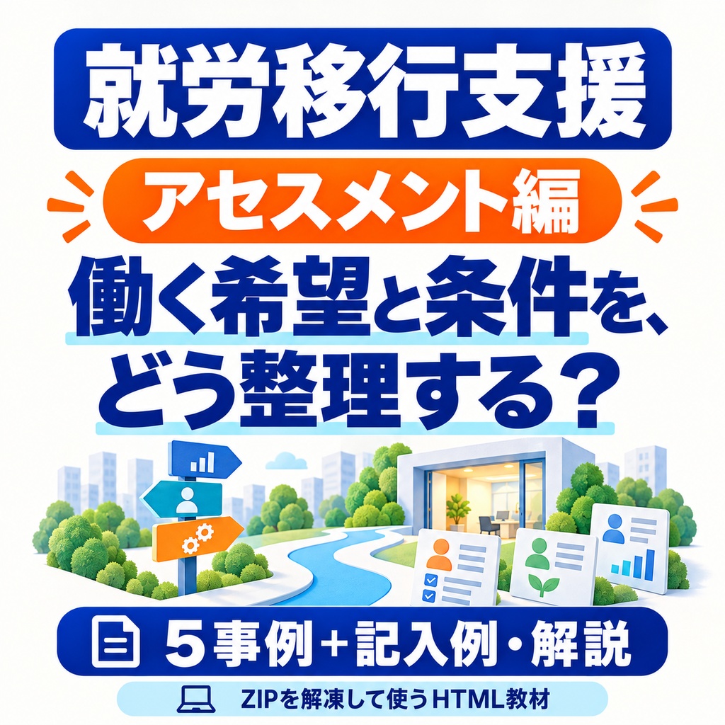 就労移行支援|アセスメントの書き方を学ぶ5事例