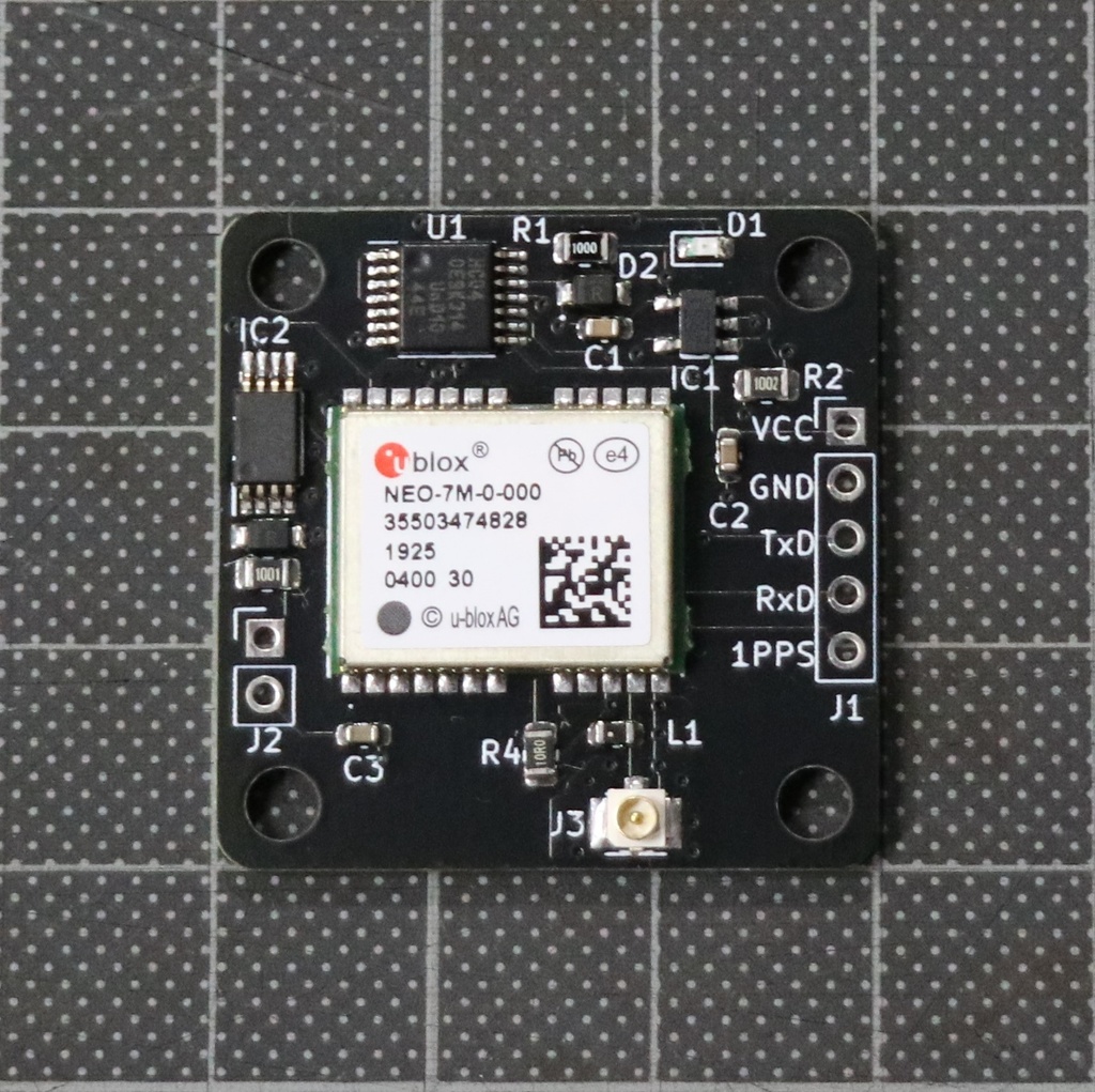 GNSS受信モジュール【外部アンテナ(LNA)用(インジケータLED:赤)】