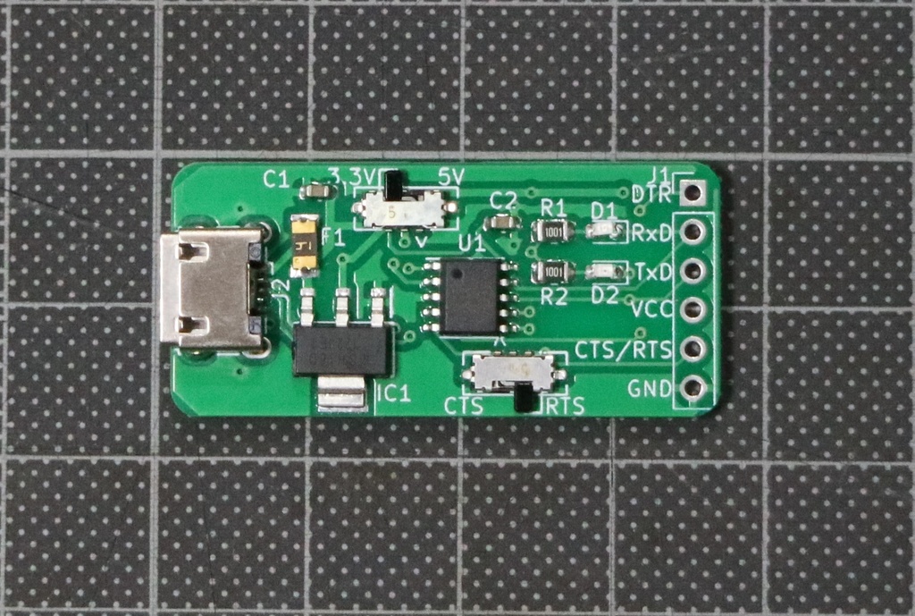 microUSB to Serial アダプタ （microUSB からシリアル変換）