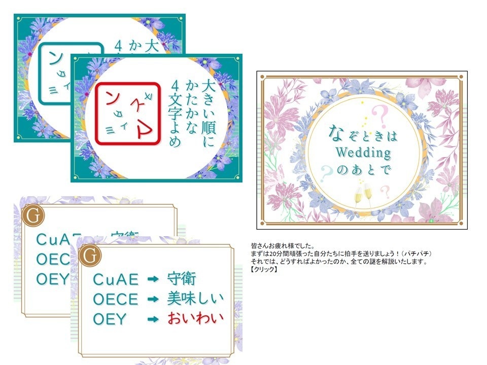 結婚式や披露宴で使える謎解きゲームセット