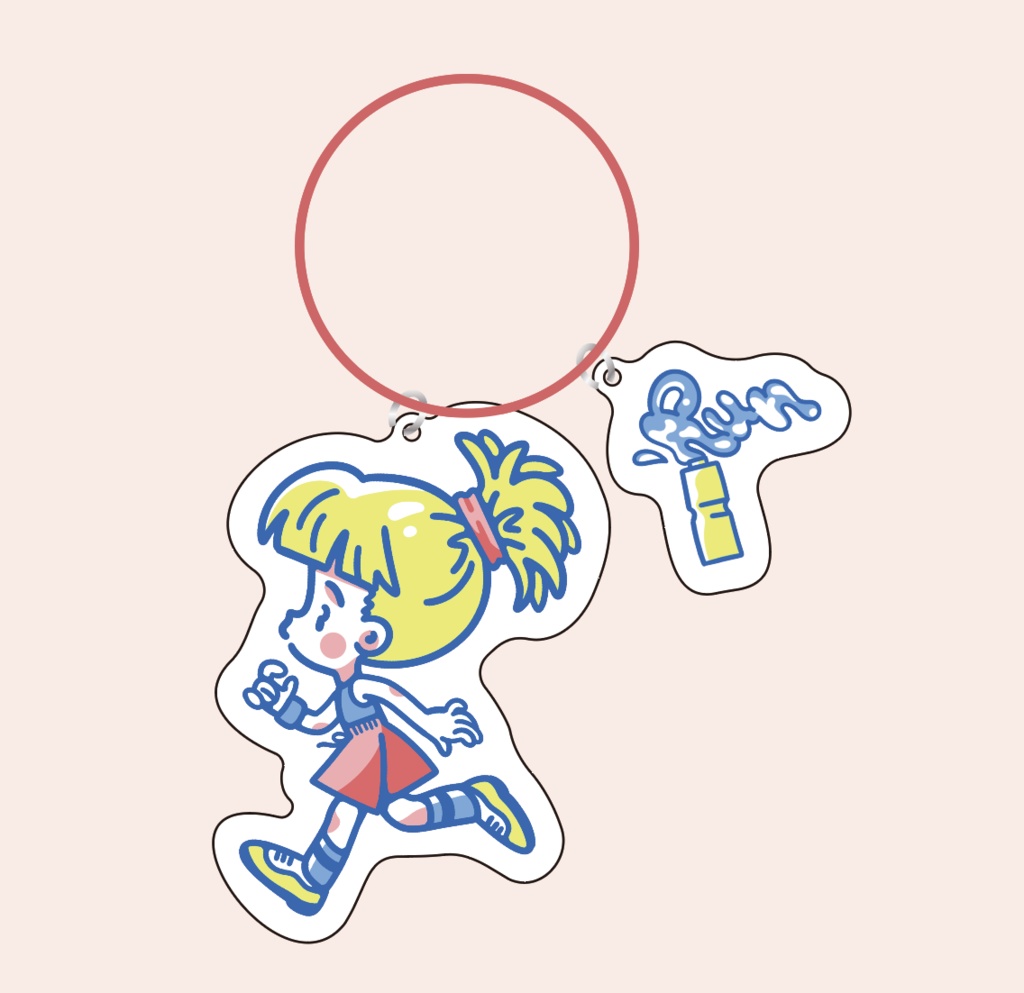 走る人　アクリルキーホルダー