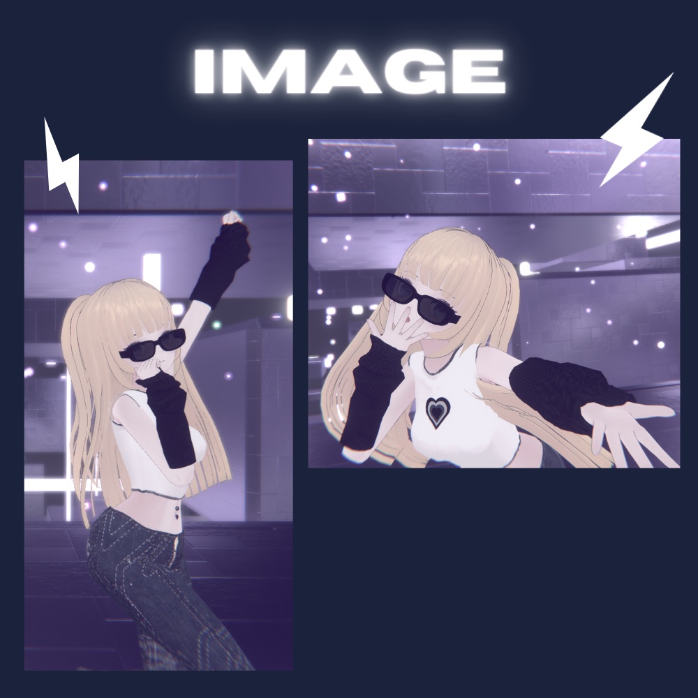 【Y2K】3点セット(タンクトップ・へそピ・アームウォーマー)