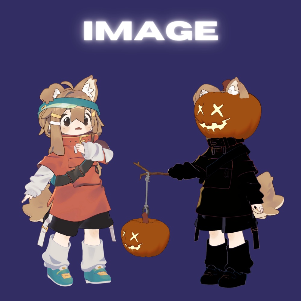 【暗闇で光る】カボチャ頭とカボチャの手持ちランプセット【簡単ハロウィン改変】